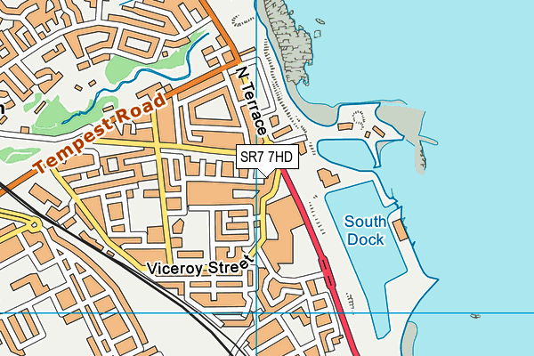 SR7 7HD map - OS VectorMap District (Ordnance Survey)