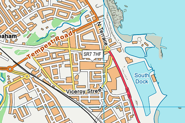 SR7 7HF map - OS VectorMap District (Ordnance Survey)