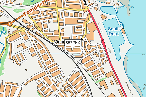 SR7 7HX map - OS VectorMap District (Ordnance Survey)