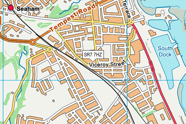 SR7 7HZ map - OS VectorMap District (Ordnance Survey)