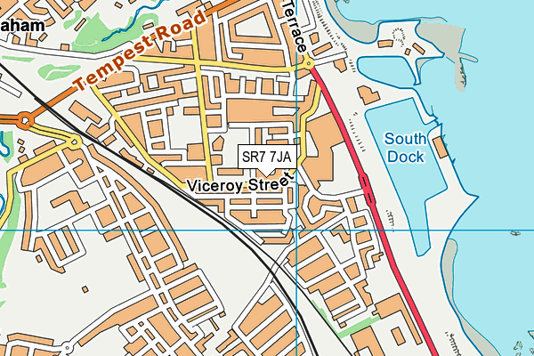 SR7 7JA map - OS VectorMap District (Ordnance Survey)