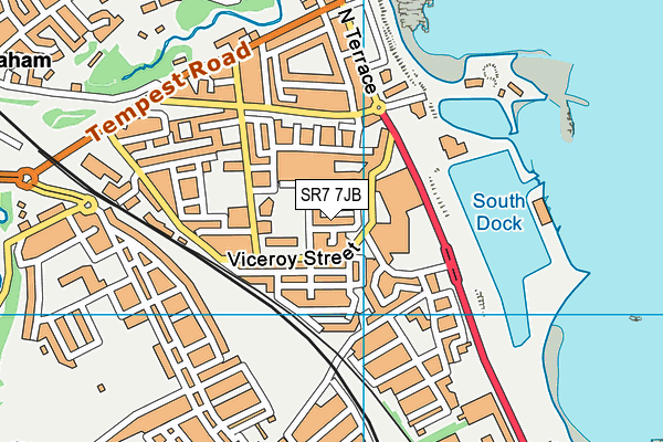 SR7 7JB map - OS VectorMap District (Ordnance Survey)