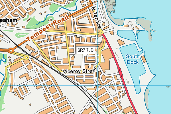SR7 7JD map - OS VectorMap District (Ordnance Survey)
