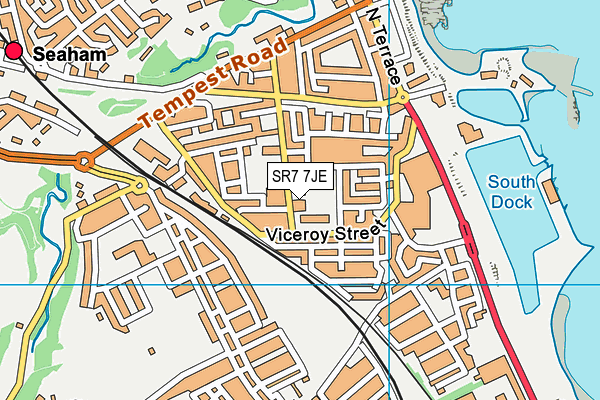 SR7 7JE map - OS VectorMap District (Ordnance Survey)