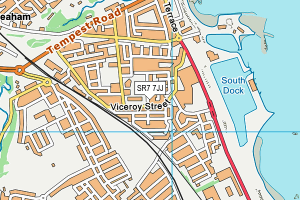 SR7 7JJ map - OS VectorMap District (Ordnance Survey)