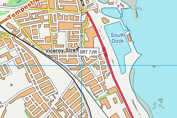 SR7 7JW map - OS VectorMap District (Ordnance Survey)