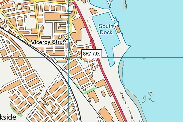 SR7 7JX map - OS VectorMap District (Ordnance Survey)