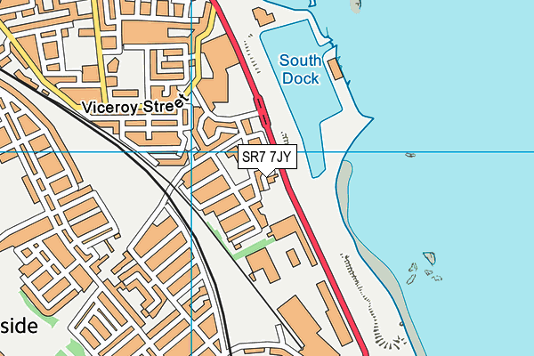 SR7 7JY map - OS VectorMap District (Ordnance Survey)