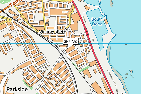 SR7 7JZ map - OS VectorMap District (Ordnance Survey)