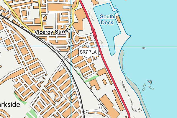 SR7 7LA map - OS VectorMap District (Ordnance Survey)