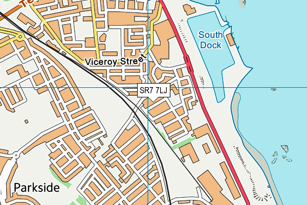 SR7 7LJ map - OS VectorMap District (Ordnance Survey)