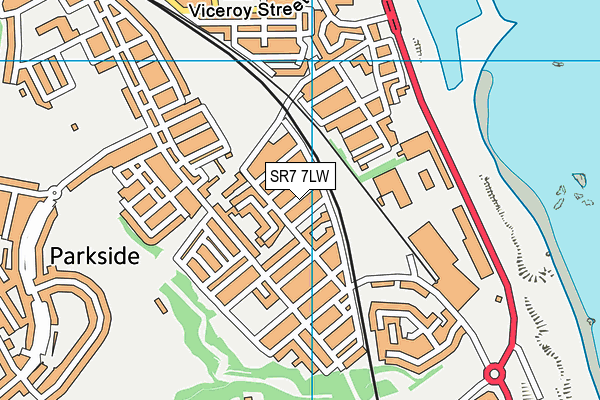 SR7 7LW map - OS VectorMap District (Ordnance Survey)