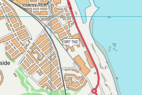 SR7 7NZ map - OS VectorMap District (Ordnance Survey)