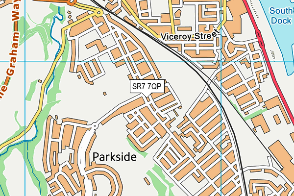 SR7 7QP map - OS VectorMap District (Ordnance Survey)