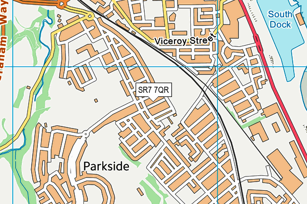 SR7 7QR map - OS VectorMap District (Ordnance Survey)
