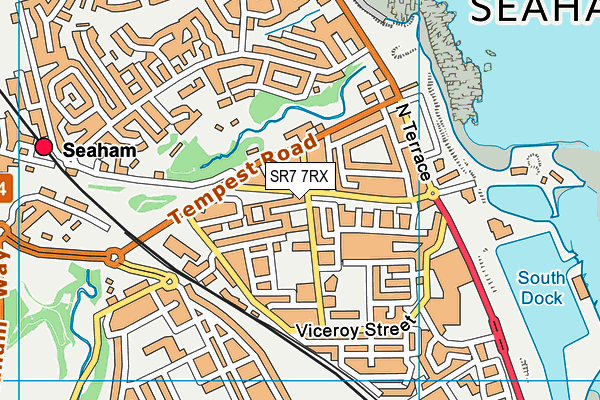 SR7 7RX map - OS VectorMap District (Ordnance Survey)