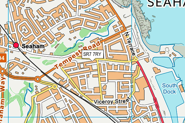 SR7 7RY map - OS VectorMap District (Ordnance Survey)