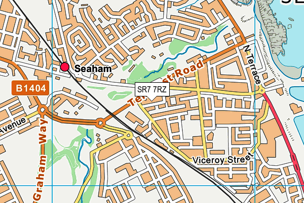 SR7 7RZ map - OS VectorMap District (Ordnance Survey)