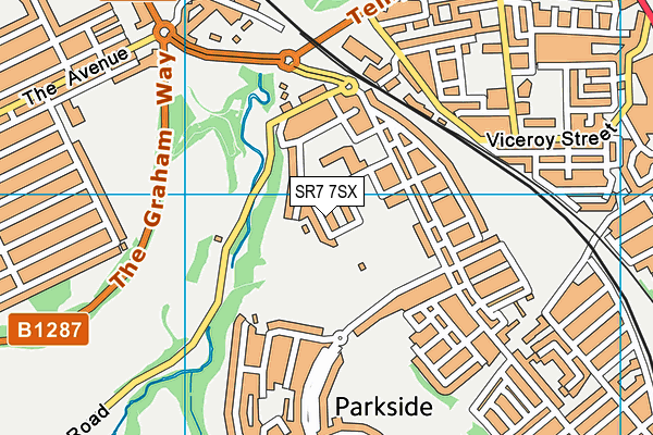 SR7 7SX map - OS VectorMap District (Ordnance Survey)