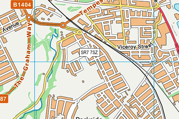 SR7 7SZ map - OS VectorMap District (Ordnance Survey)