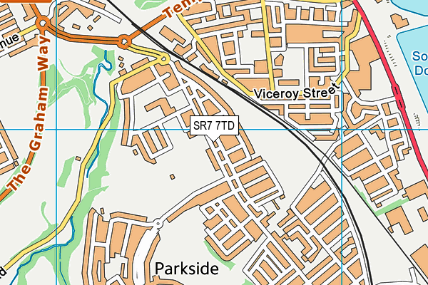 SR7 7TD map - OS VectorMap District (Ordnance Survey)