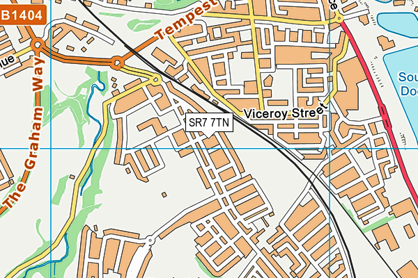 SR7 7TN map - OS VectorMap District (Ordnance Survey)