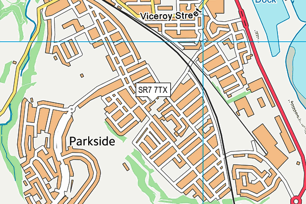SR7 7TX map - OS VectorMap District (Ordnance Survey)