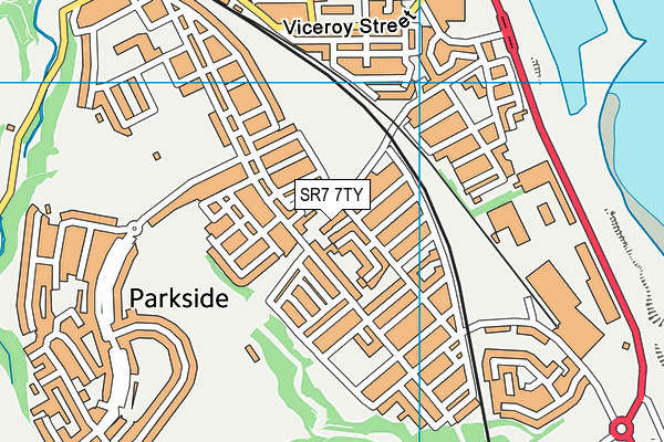 SR7 7TY map - OS VectorMap District (Ordnance Survey)