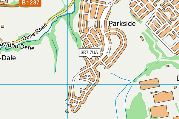 SR7 7UA map - OS VectorMap District (Ordnance Survey)