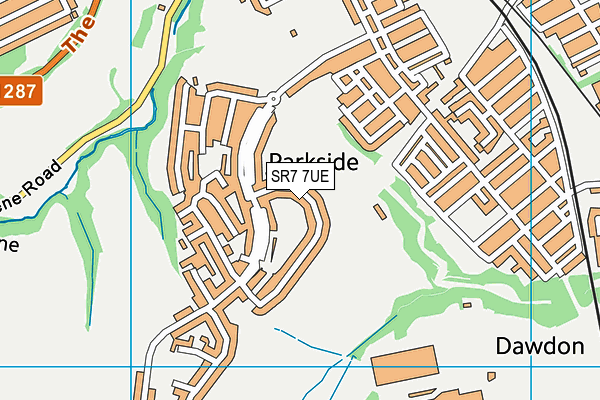 SR7 7UE map - OS VectorMap District (Ordnance Survey)