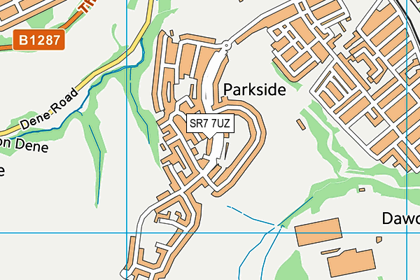 SR7 7UZ map - OS VectorMap District (Ordnance Survey)