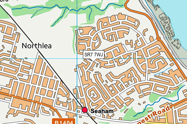 SR7 7WJ map - OS VectorMap District (Ordnance Survey)