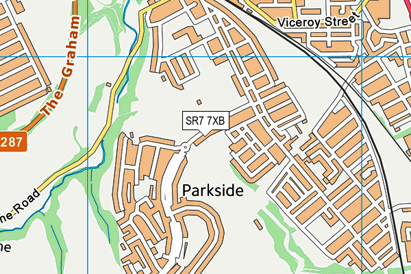 SR7 7XB map - OS VectorMap District (Ordnance Survey)