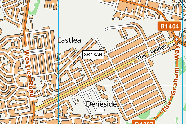 SR7 8AH map - OS VectorMap District (Ordnance Survey)