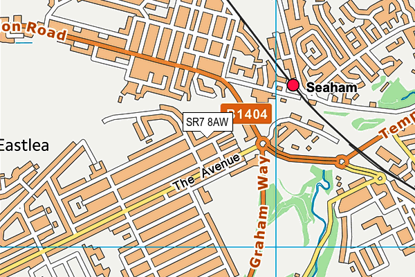 SR7 8AW map - OS VectorMap District (Ordnance Survey)