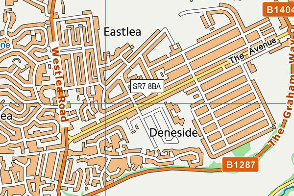 SR7 8BA map - OS VectorMap District (Ordnance Survey)