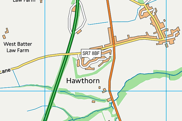 SR7 8BF map - OS VectorMap District (Ordnance Survey)