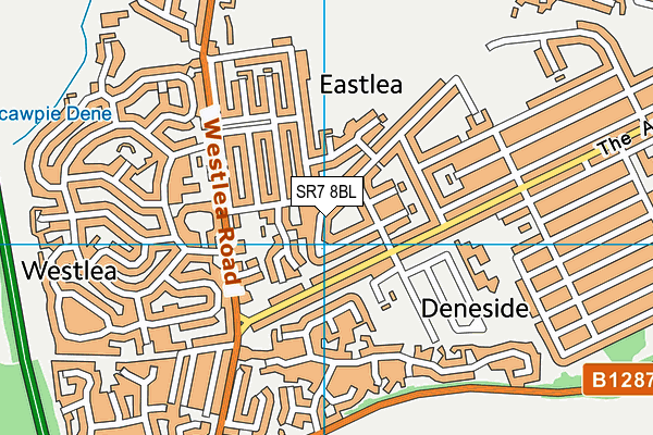 SR7 8BL map - OS VectorMap District (Ordnance Survey)