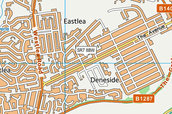 SR7 8BW map - OS VectorMap District (Ordnance Survey)
