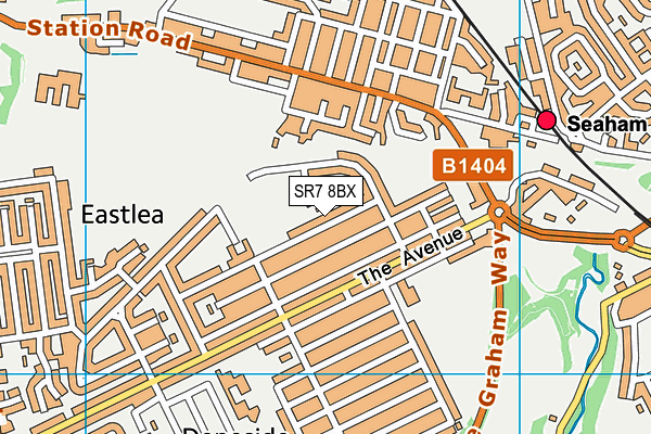 SR7 8BX map - OS VectorMap District (Ordnance Survey)
