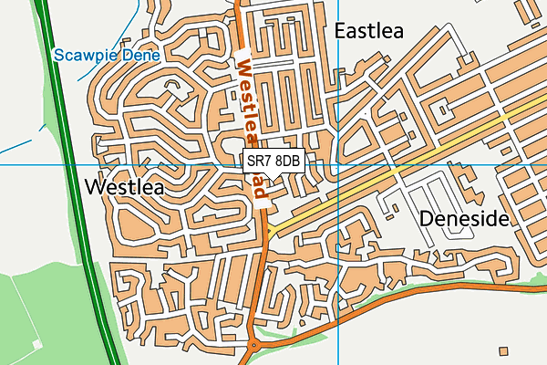 SR7 8DB map - OS VectorMap District (Ordnance Survey)