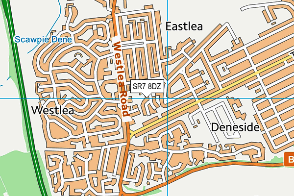 SR7 8DZ map - OS VectorMap District (Ordnance Survey)
