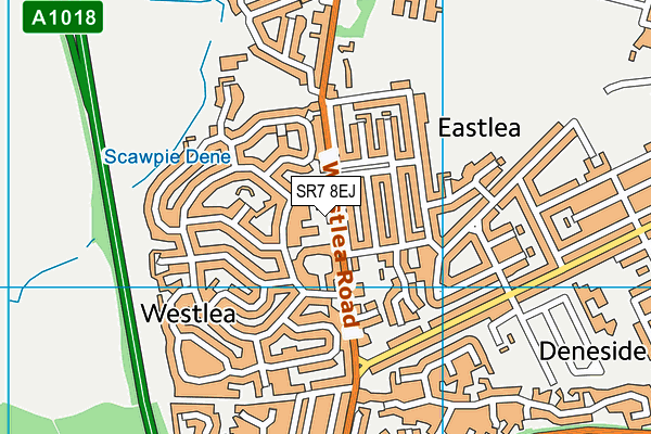 SR7 8EJ map - OS VectorMap District (Ordnance Survey)