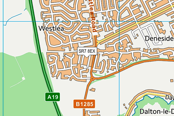 SR7 8EX map - OS VectorMap District (Ordnance Survey)