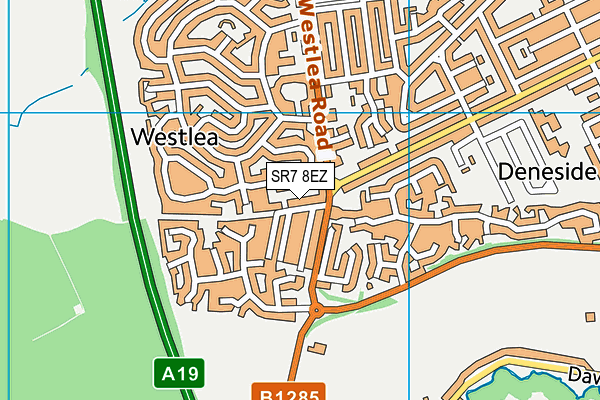 SR7 8EZ map - OS VectorMap District (Ordnance Survey)