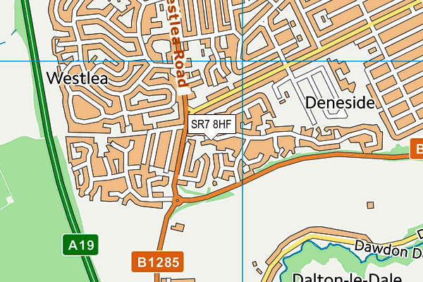 SR7 8HF map - OS VectorMap District (Ordnance Survey)