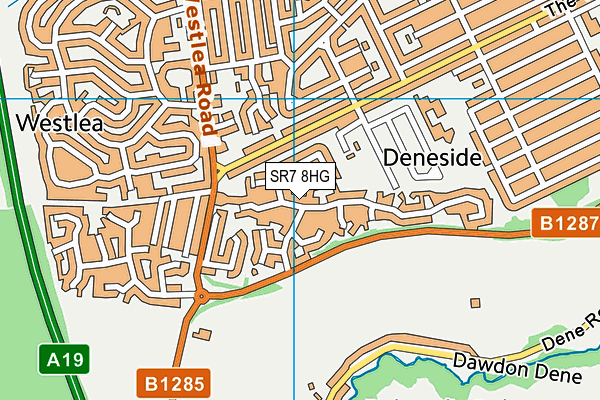SR7 8HG map - OS VectorMap District (Ordnance Survey)