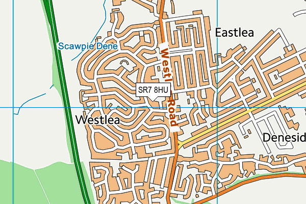 SR7 8HU map - OS VectorMap District (Ordnance Survey)