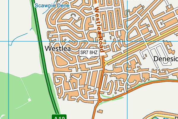 SR7 8HZ map - OS VectorMap District (Ordnance Survey)