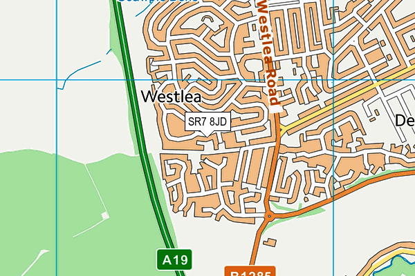 SR7 8JD map - OS VectorMap District (Ordnance Survey)